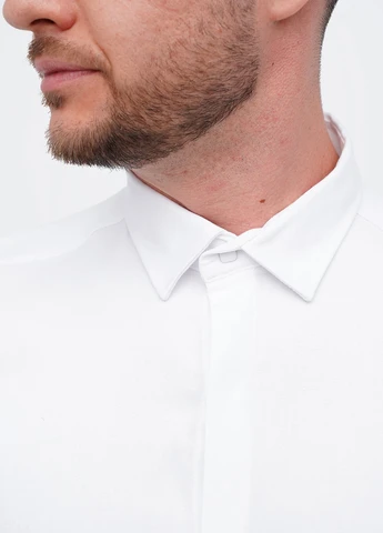 Белая кэжуал, классическая рубашка однотонная Trend Collection