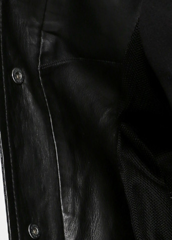 Черная демисезонная куртка кожаная Elibol