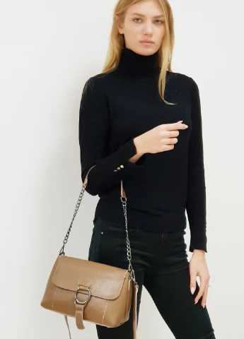 Сумка на плечо женская кожаная средняя коричневая 9002 Fashion Сумка (225899851)