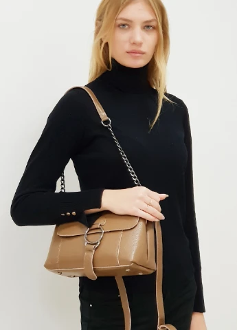 Сумка на плечо женская кожаная средняя коричневая 9002 Fashion Сумка (225899851)