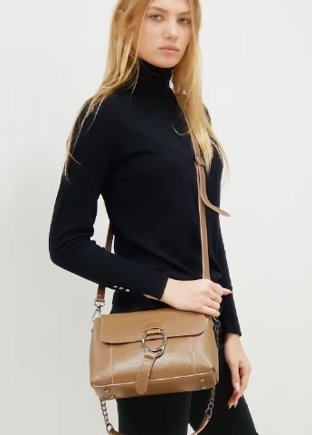 Сумка на плечо женская кожаная средняя коричневая 9002 Fashion Сумка (225899851)