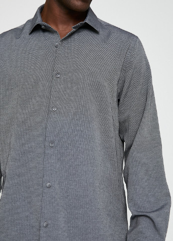 Темно-серая кэжуал рубашка с геометрическим узором KOTON