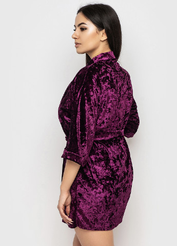 Фиолетовый демисезонный комплект (топ, шорты, халат) Ghazel