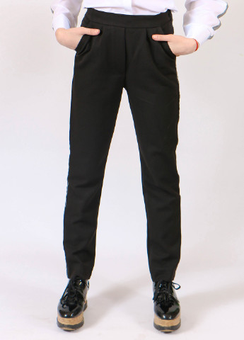 Черные кэжуал демисезонные зауженные брюки DaNa-kids