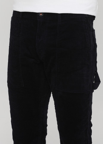 Темно-синие кэжуал демисезонные укороченные, зауженные брюки C&A