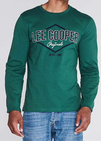 Зеленый демисезонный кэжуал лонгслив Lee Cooper