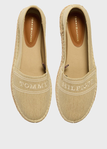 Песочные эспадрильи Tommy Hilfiger надпись вышивка, джут, логотип, плетение (346673394)