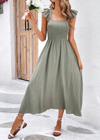 Сіро-зелена кежуал сукня SHEIN однотонна