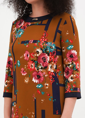 Гірчична кежуал сукня футляр Imperial з квітковим принтом