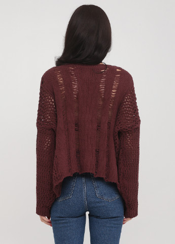 Темно-бордовый демисезонный пуловер пуловер No Brand
