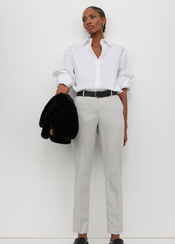Светло-серые летние брюки H&M