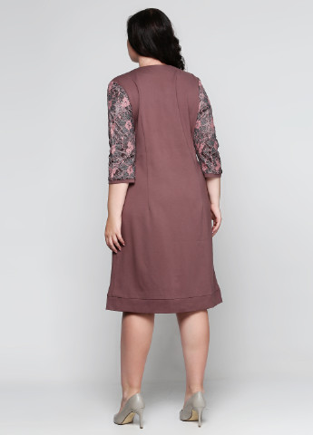 Розово-коричневое кэжуал платье Ut с цветочным принтом