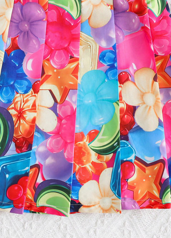 Разноцветная кэжуал с рисунком юбка SHEIN а-силуэта (трапеция)