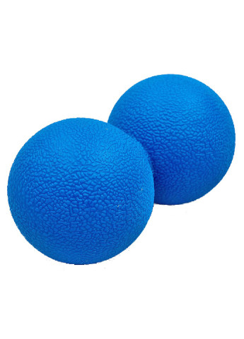 Масажний м'ячик TPR 6х12 см подвійний синій (м'яч для масажу спини, міофасціального релізу і самомасажу) EF-MD12-BL EasyFit (243205395)