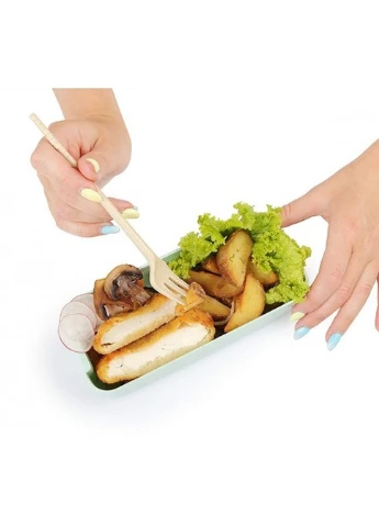 Популярний еко ланч-бокс Lunch Box 750 ml, з ложкою та виделкою, рожевий No Brand (252821902)