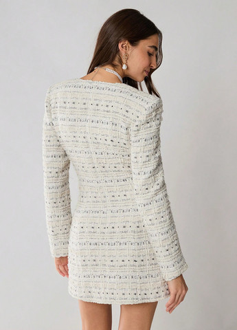 Белое кэжуал, деловое платье футляр SHEIN меланжевое