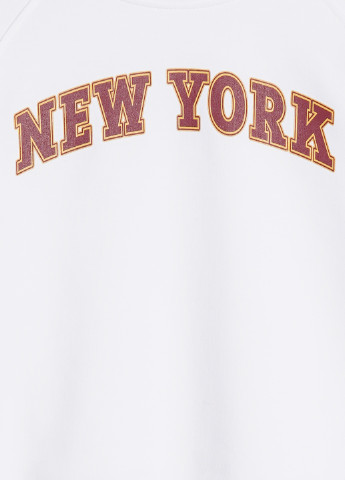 Женский свитшот, рукав реглан Нью-Йорк KASTA design - Прямой крой надпись белый кэжуал футер, хлопок - (252864685)