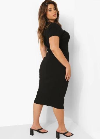 Черное кэжуал платье футляр Boohoo однотонное