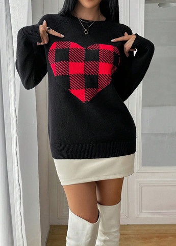 Комбинированный демисезонный джемпер джемпер SHEIN