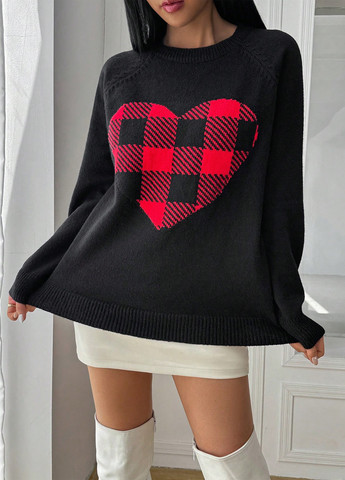 Комбинированный демисезонный джемпер джемпер SHEIN