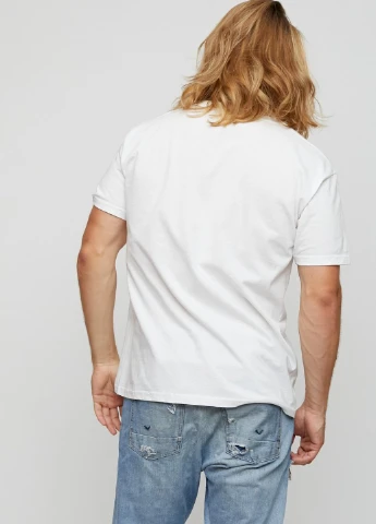 Біла футболка чоловіча basic /air print/ YAPPI