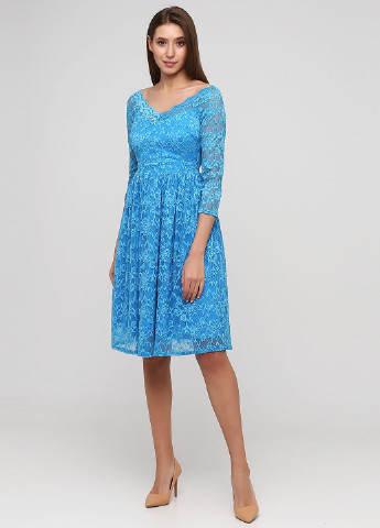 Блакитна коктейльна плаття, сукня кльош City Goddess однотонна