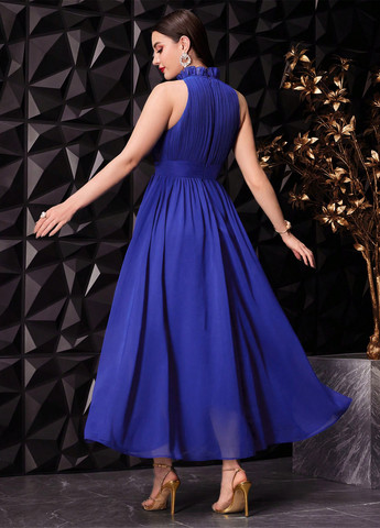 Синя вечірня сукня а-силует SHEIN однотонна