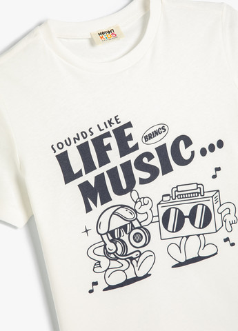 Біла літня футболка KOTON