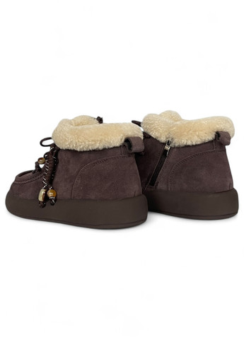Зимние ботинки Melanda.M с бусинами, со шнуровкой, с мехом из натуральной замши