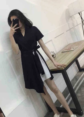 Черное повседневный платье No Brand однотонное