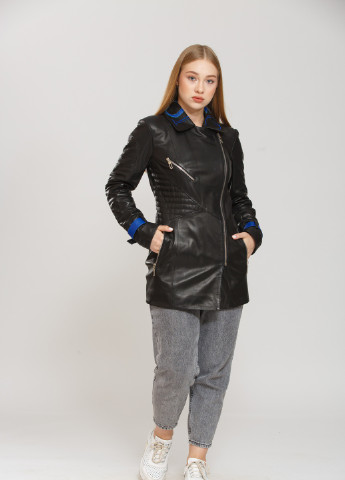 Черная демисезонная куртка черный + синий Sacha Pacha