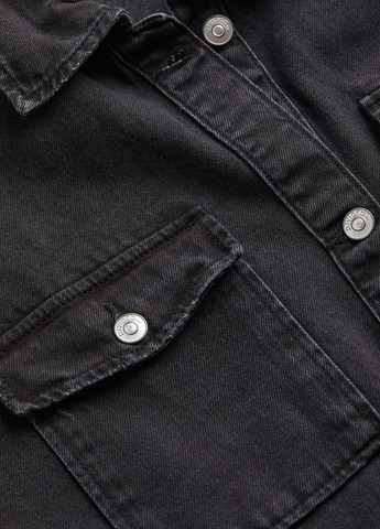 Черная джинсовая, кэжуал рубашка варенка H&M