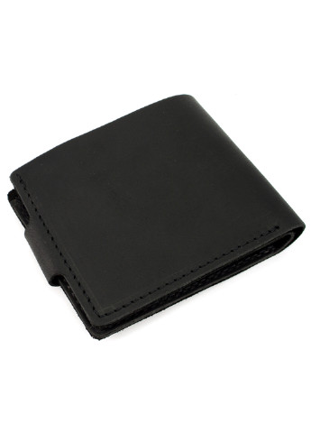 Чоловіче шкіряне портмоне на кнопці HC0028 чорне HandyCover чорний кежуал