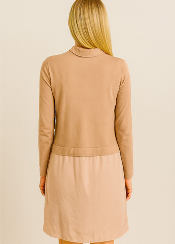 Пудровое кэжуал платье платье-свитшот Sassofono однотонное