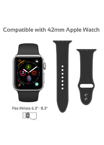 Силиконовый ремешок Oryx-42ML для Apple Watch 42-44 мм 1/2/3/4/5/6/SE Promate oryx-42ml.black (216034117)