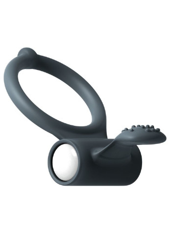 Эрекционное кольцо Power Clit Black V2 с вибрацией, с язычком со щеточкой Dorcel (255073454)
