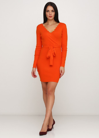 Оранжевое кэжуал платье Moewy однотонное