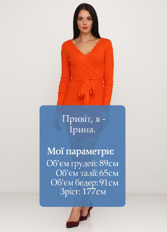 Оранжевое кэжуал платье Moewy однотонное