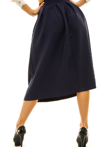 Темно-синяя кэжуал однотонная юбка Lady Style