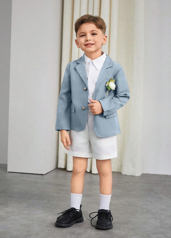 Комбінований літній костюм (піджак, шорти) з шортами SHEIN