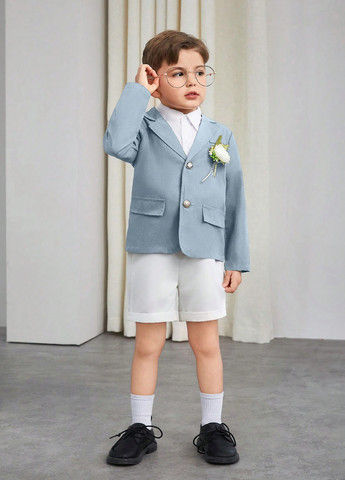 Комбінований літній костюм (піджак, шорти) з шортами SHEIN