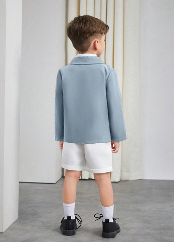 Комбінований літній костюм (піджак, шорти) з шортами SHEIN