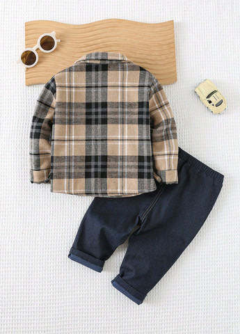 Комбинированный демисезонный комплект (куртка-рубашка, джинсы) SHEIN