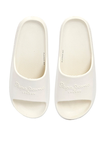 Молочные шлепанцы Pepe Jeans с логотипом, с тиснением