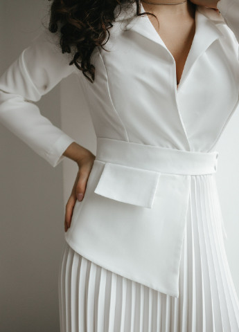 Белое вечернее платье ST-Seventeen однотонное