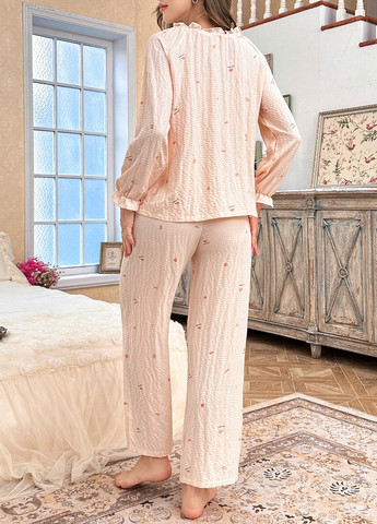 Коралова всесезон піжама (блуза, штани) SHEIN