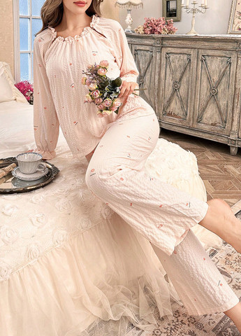 Коралова всесезон піжама (блуза, штани) SHEIN