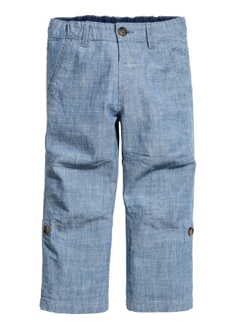 Голубые кэжуал летние прямые брюки H&M