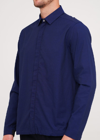 Темно-синяя кэжуал рубашка однотонная Tiger of Sweden