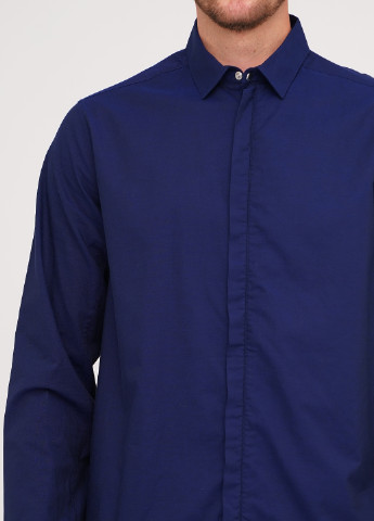 Темно-синяя кэжуал рубашка однотонная Tiger of Sweden